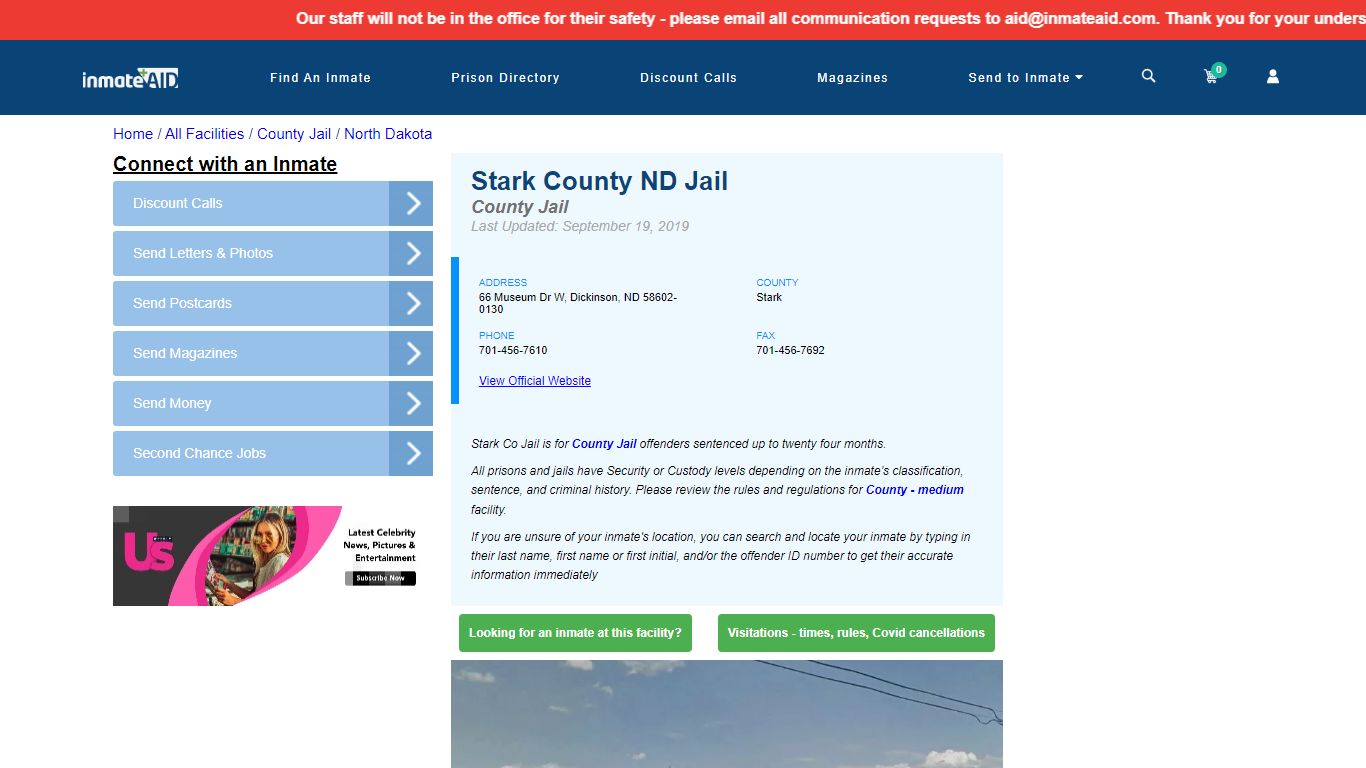 Stark County ND Jail - Inmate Locator - Dickinson, ND